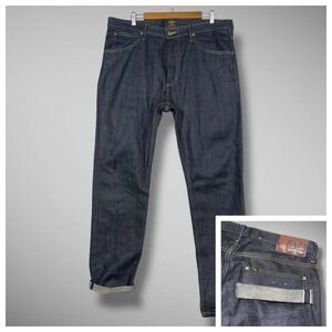 LEE 101 Z Jeans Mens 36x34 Blue 14oz Japanese Selvedge White Selvedge Line Italy